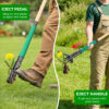 Weed Puller Tool with 2 Weed Eject Feature, 43.7in Stand Up Dandelion Remover Tool, Real Bamboo Handle and Metal 4 Claw & Foot Pedal, Heavy Duty Garden Weeder