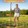Lawn Leveling Rake, 30"x10" Leveling Rake with 78 Inch Adjustable Handle, Stainless Steel, for Backyard, Garden, Golf Course, Farm ＆ Pasture, Professional Lawn Care Tool - Orange