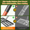 Lawn Leveling Rake, 30"x10" Leveling Rake with 78 Inch Adjustable Handle, Stainless Steel, for Backyard, Garden, Golf Course, Farm ＆ Pasture, Professional Lawn Care Tool - Orange