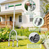 Manual Lawn Aerator Tool with 3 Hollow Tines, Adjustable Height Stainless Steel Core Aerator, Heavy Duty Plug Aerator for Lawn Soil Compaction Relief, Yard Aeration Tool