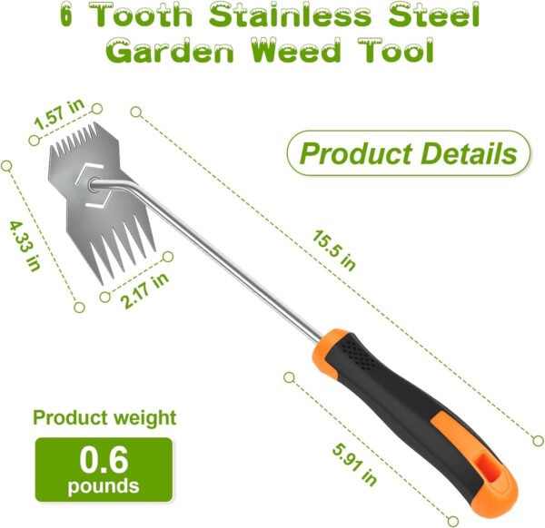 69ecdd5b1fdb6d92a7e44a733abce372d6f33392d3c9fd06d480f.jpg Garden Weed Tool,2026 Portable Weeding Tool,Stainless Steel Hand Weeder Tool,Adopt Anti slip Rubber handle,conforms to ergonomic curves,Suitable For Vegetable Cultivation And Horticulture on Farms