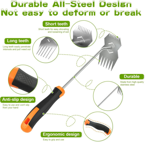 69ecdd5b55075696522d997a3dd850c5a63bdb9eb7200f3788bf0.jpg Garden Weed Tool,2026 Portable Weeding Tool,Stainless Steel Hand Weeder Tool,Adopt Anti slip Rubber handle,conforms to ergonomic curves,Suitable For Vegetable Cultivation And Horticulture on Farms