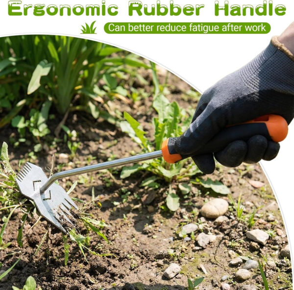 69ecdd5c18f08fa726f2a1d4e979c3a7b1860f212a2876f15e571.jpg Garden Weed Tool,2026 Portable Weeding Tool,Stainless Steel Hand Weeder Tool,Adopt Anti slip Rubber handle,conforms to ergonomic curves,Suitable For Vegetable Cultivation And Horticulture on Farms