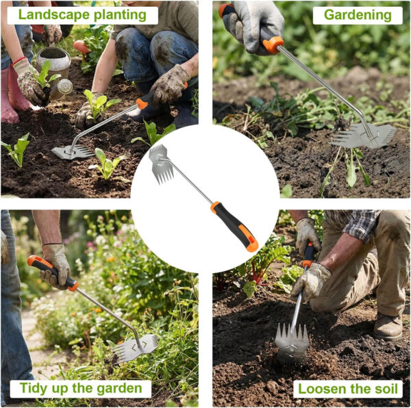 69ecdd5c4ac0dea32ee7719055711567549404b40e6985a0bf93b.jpg Garden Weed Tool,2026 Portable Weeding Tool,Stainless Steel Hand Weeder Tool,Adopt Anti slip Rubber handle,conforms to ergonomic curves,Suitable For Vegetable Cultivation And Horticulture on Farms