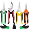 3 Pack Garden Pruning Shears Stainless Steel Blades Handheld Pruners Set with Gardening Gloves