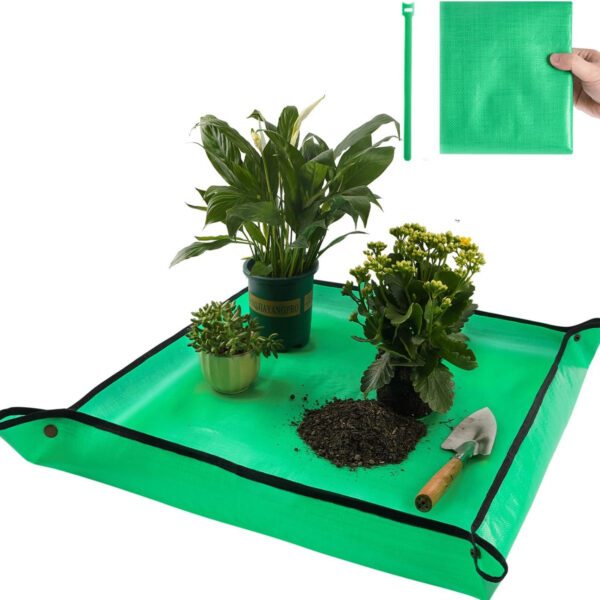 Repotting Mat for Indoor Plant Transplanting Control Mess, 26.8"X26.8" Waterproof Succulent Potting Mat Square Planting Tray Soil Change Mat Gardening Gifts for Plant Lovers