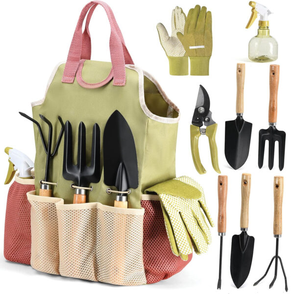 69ee29810ccce8719a78f74f5aaa0dc70cfe224268a0f57091648.jpg Gardening Tools Set of 10 - Complete Heavy Duty Garden Tools Set with Fashion Handbag - Durable Gardening Supplies Kit Ideal Garden Gifts for Women